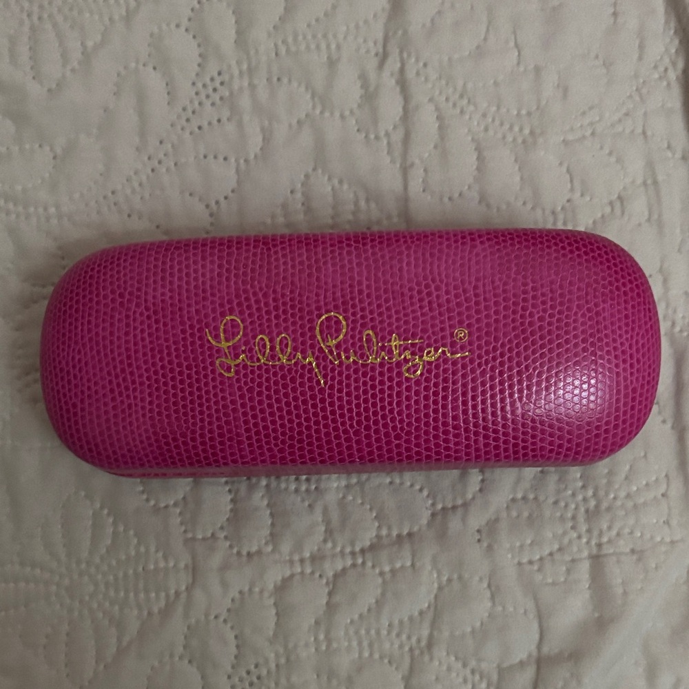 Lilly Pulitzer Hot Pink Textured Hard-Shell Eyewear Case